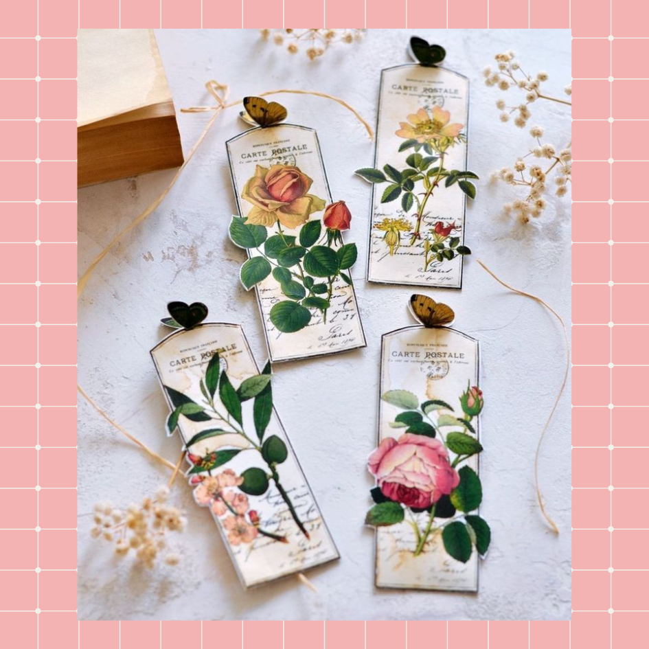 

[BOOKMARK] PEMBATAS BUKU MAWAR BOOKMARK ASTHETIC 15X7 CM PRAKTIS BERWARNA DAN TEBAL