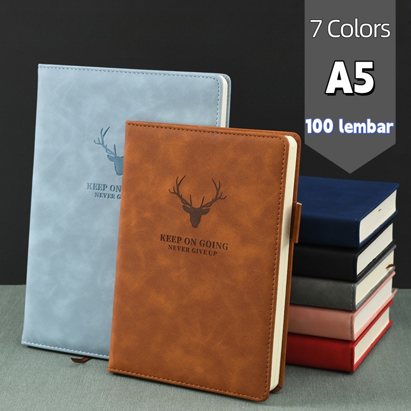 

Notebook Sarung Kulit A5 Buku Agenda Catatan Kerja Meeting Planner NoteBook Notepad Diary Binder