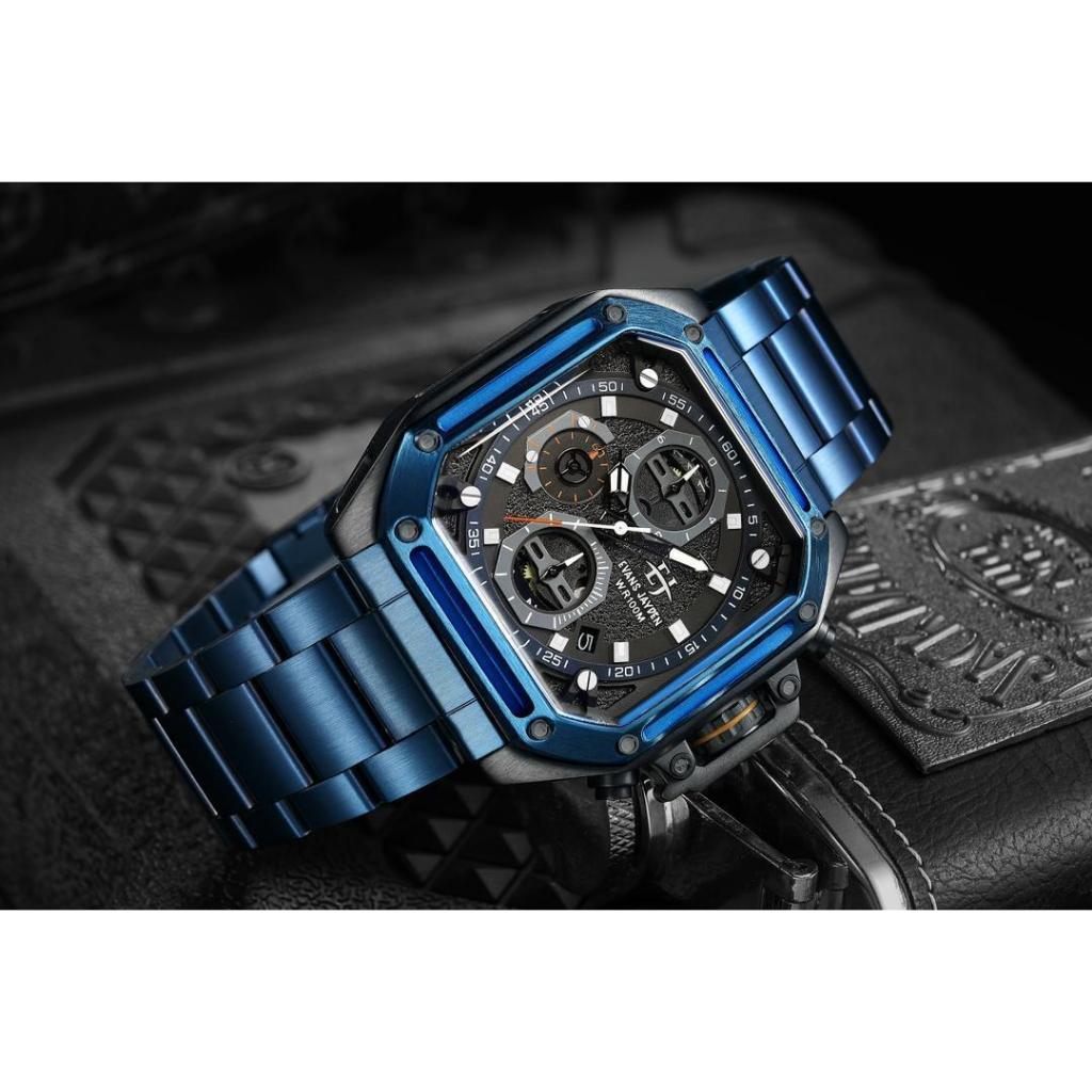 Big Sale  Jam Tangan Pria Evans Jayden 9558 Stainless Stell Kaca Sapphire Water Resistant 5ATM