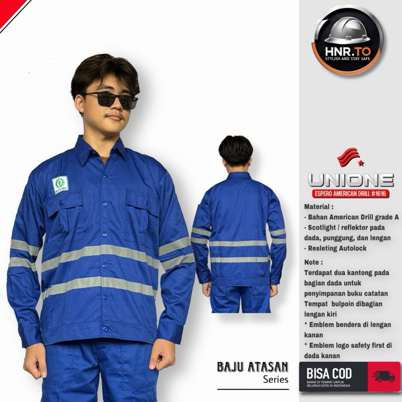 Wearpack Atasan Safety / Baju Safety Atasan Biru Tambang