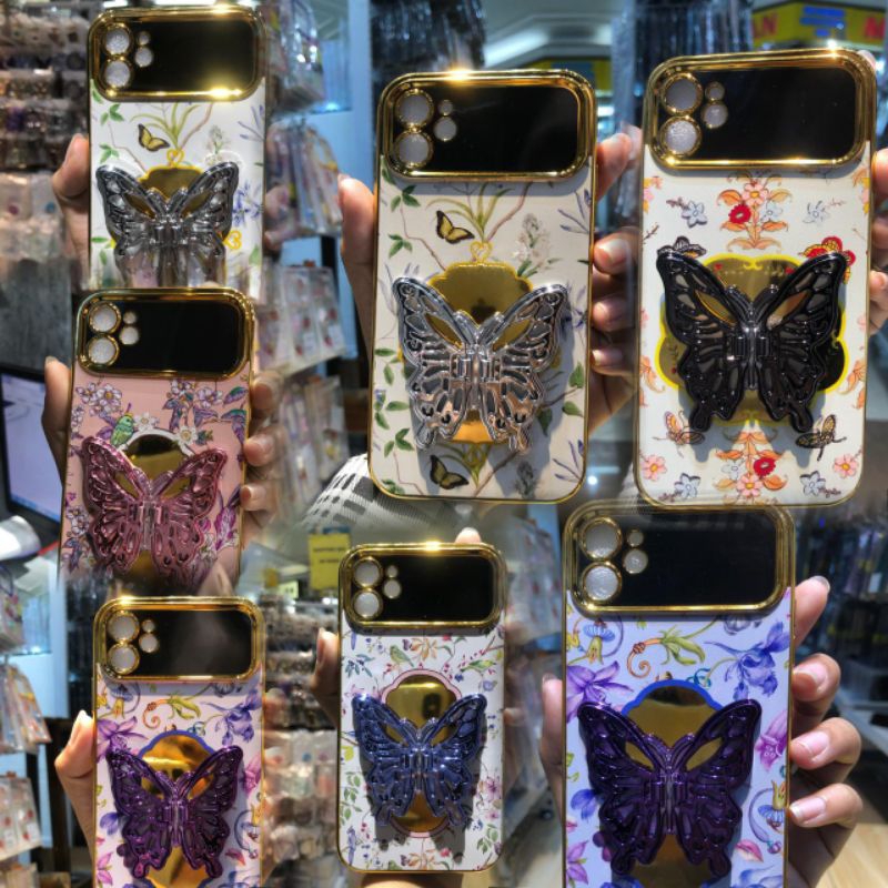 Case Cath Kidston Gold plus holder kupu iPhone XR 11 12 13 13 Pro 13 Promax 14 14 Pro 14 Promax