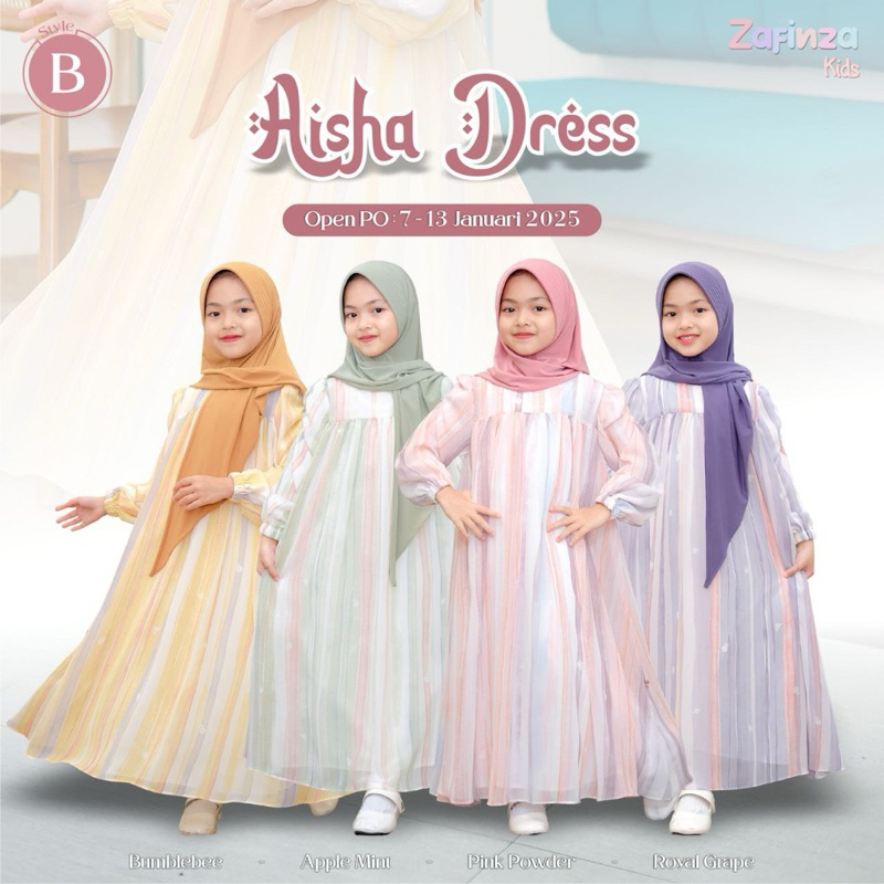 AISHA DRESS (SET HIJAB)/Gamis anak