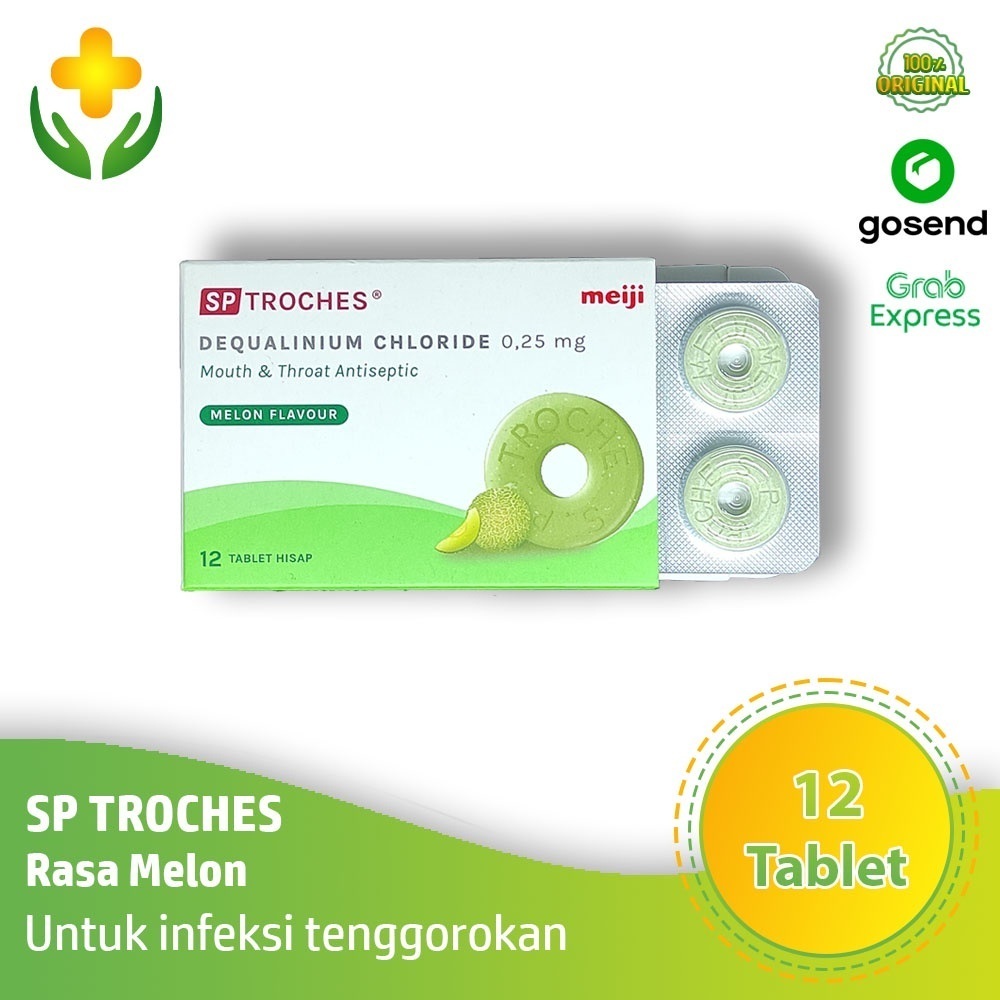 SP Troches Meiji Rasa Melon Obat Radang Tenggorokan