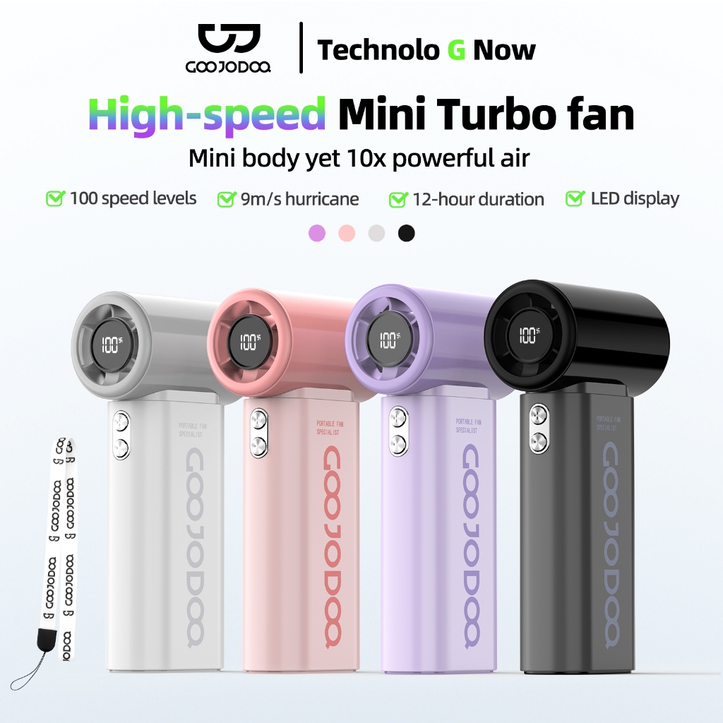 GOOJODOQ GFS007 Mini kipas Strong Portable Wind 100 Gear Wind Speed kipas angin Adjustable Turbo kip