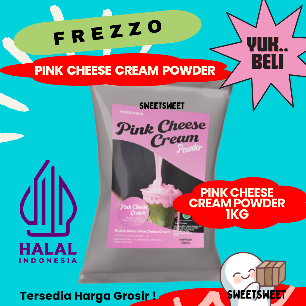 

Sweetsweet Pink Cheese Cream Powder Premium 1 Kg | Bubuk Topping {Bisa COD} {Lebih Murah Grosir}