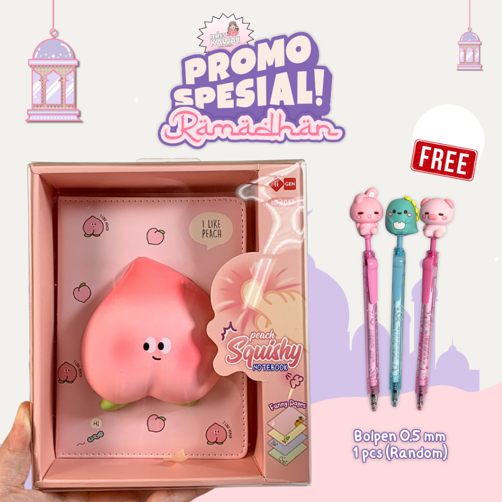 

Peach Squishy Notebook Besar/ Buku Catatan/ Buku Squishy IIGEN IG6043