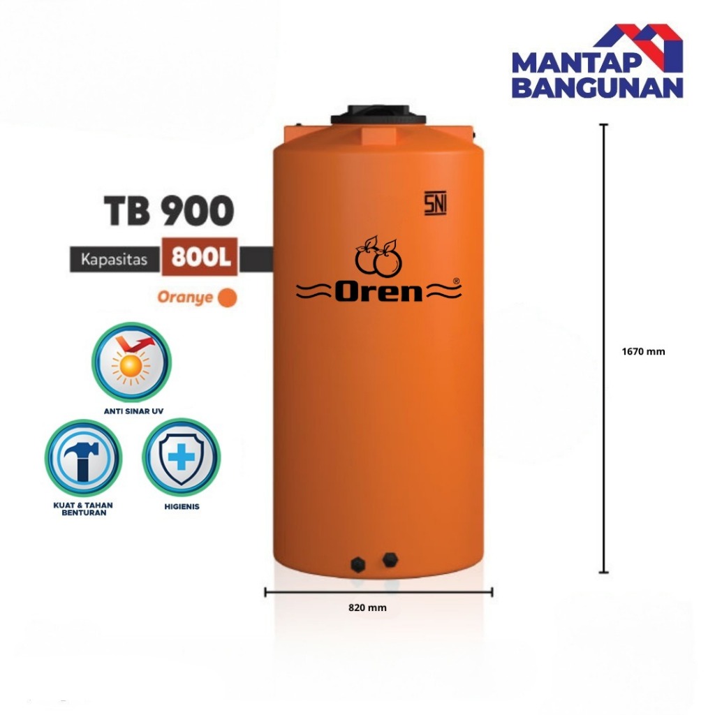 Tangki Air Oren TBO 900 (800 Liter)