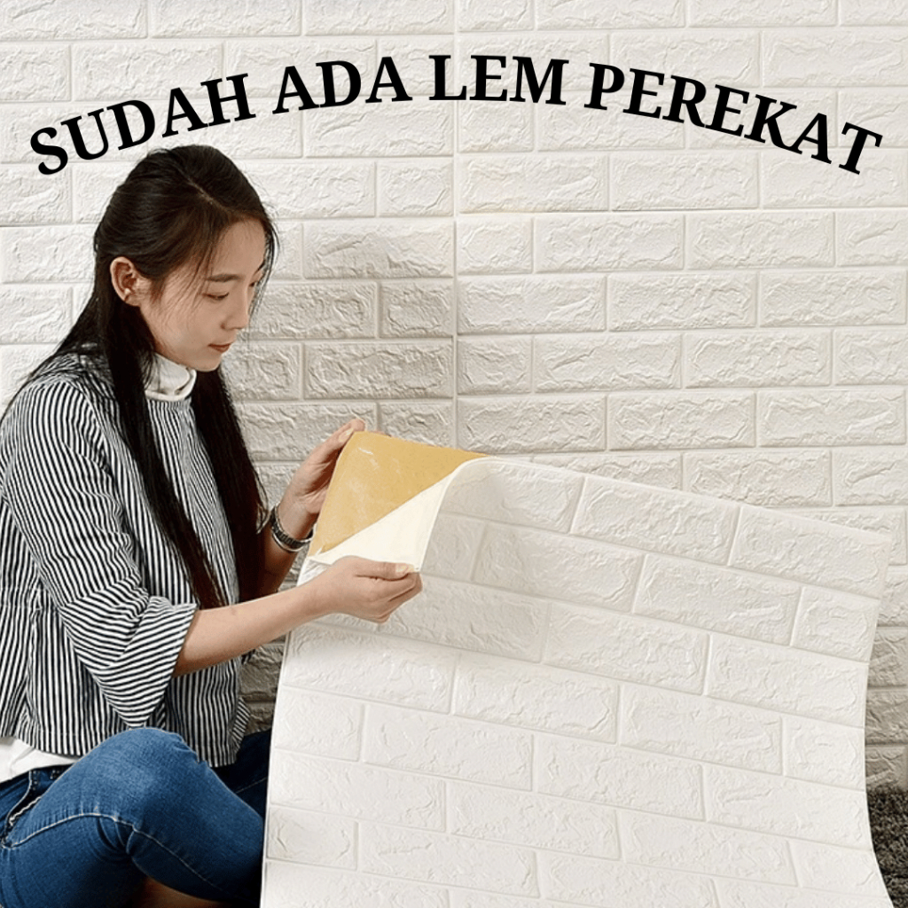 Wallpaper Dinding 3D Foam Kamar Tidur Aesthetic Ruang Plafon Tamu  Batu Bata Dekorasi Dinding Untuk