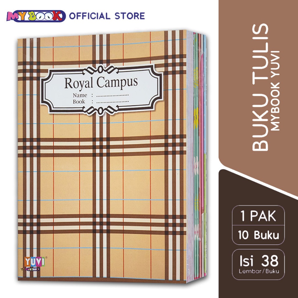 

My Book Yuvi Buku Tulis Royal Campus New Series 38 Lembar - 10 Buku