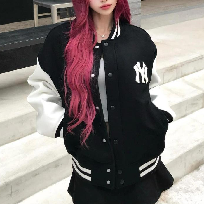 Aespa X MLB Monogram Bomber Sweater NY Yankees I ORIGINAL 100%