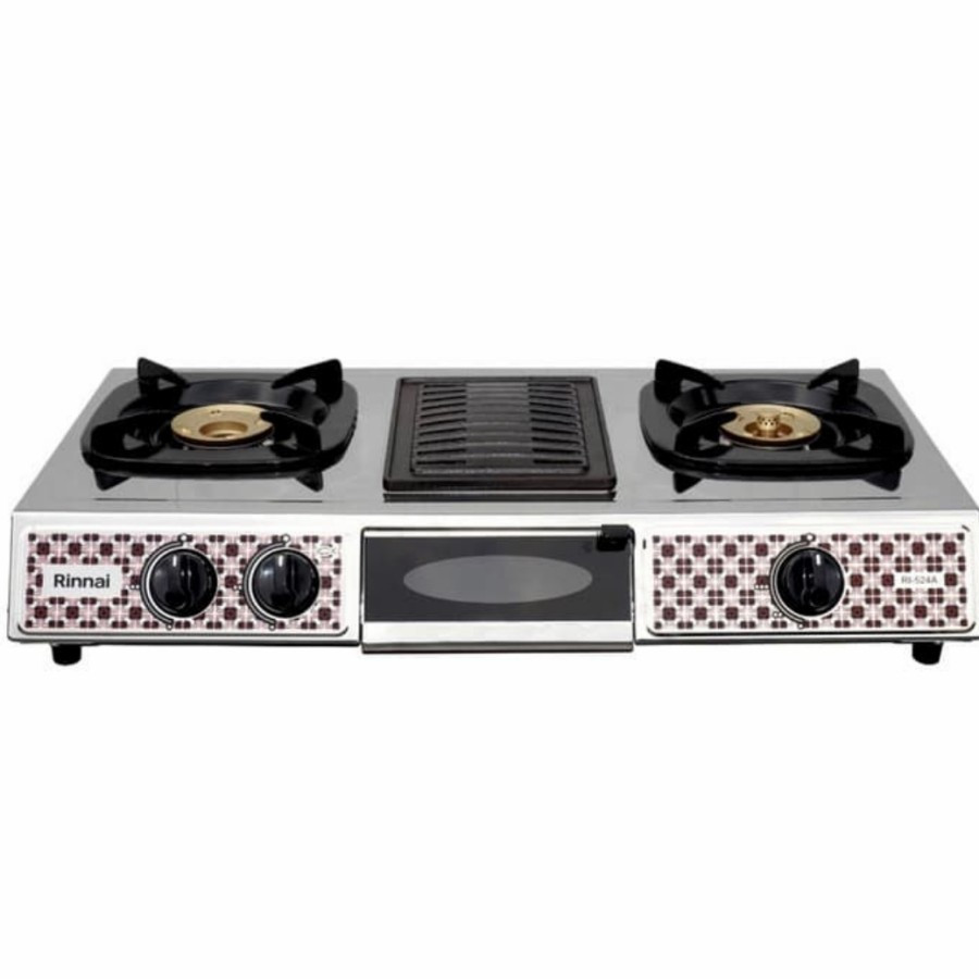 Rinnai Kompor Gas 3 Tungku Dengan Grill RI 524 A / Kompor Rinnai 3 Tungku RI-524A / Kompor Gas Rinna