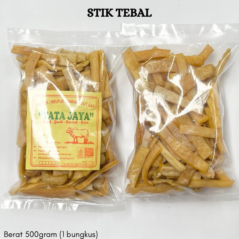 

[500gram] Dorokdok Krecek Rambak Tatajaya Stik Tebal Kerupuk Kulit Sapi Asli Mentah