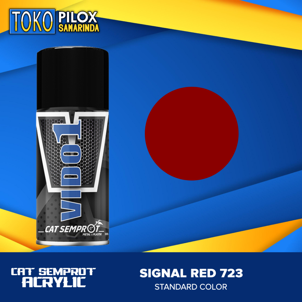 Pilok Pylox Cat Semprot Vido1 Merah Solid Signal Red 723