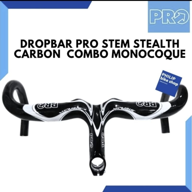 Dropbar Pro Stem Bar Anatomic Stealth Drop Bar Road UD Carbon Black