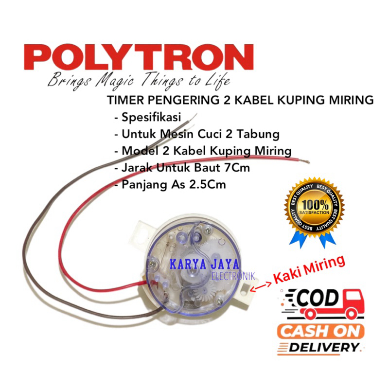Timer Spin Pengering 2 Kabel Kaki Miring Mesin Cuci Polytron 2 Tabung - Timer Pengering Polytron Bau