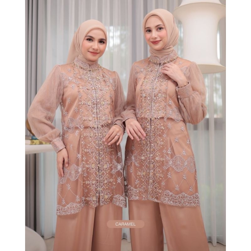 (𝑹𝑬𝑨𝑫𝒀) INARA OUTER CARAMEL SIZE L-XL | JASMINE DRESS OBSIDIAN by SARAH THE LABEL / STL / SIGNATURE 