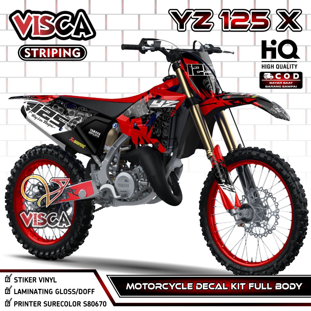 Decal YZ 125 X 2022 Full Body - Stiker YZ 125X Fullbody - Dekal YZ 125 2022 - Striping YZ 125X Varia