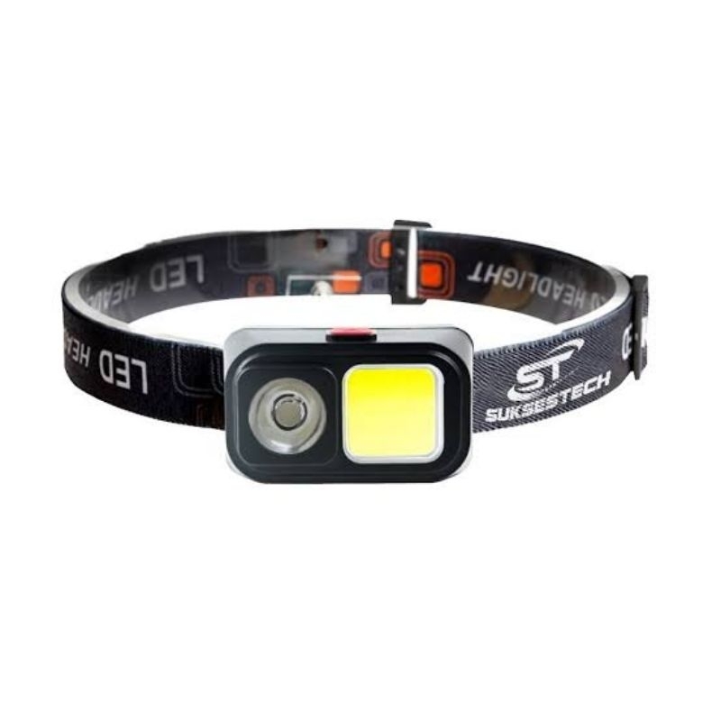 Senter Suksestech Headlamp Led Senter Cas Kepala Dual LED 4 Mode Headlight Outdoor D-212