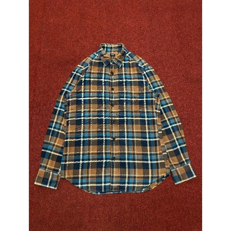 Kemeja Flanel Uniqlo Coklat