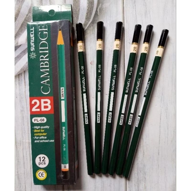 

1 pack isi 12 pcs pensil 2B sunwell CAMBRIDGE