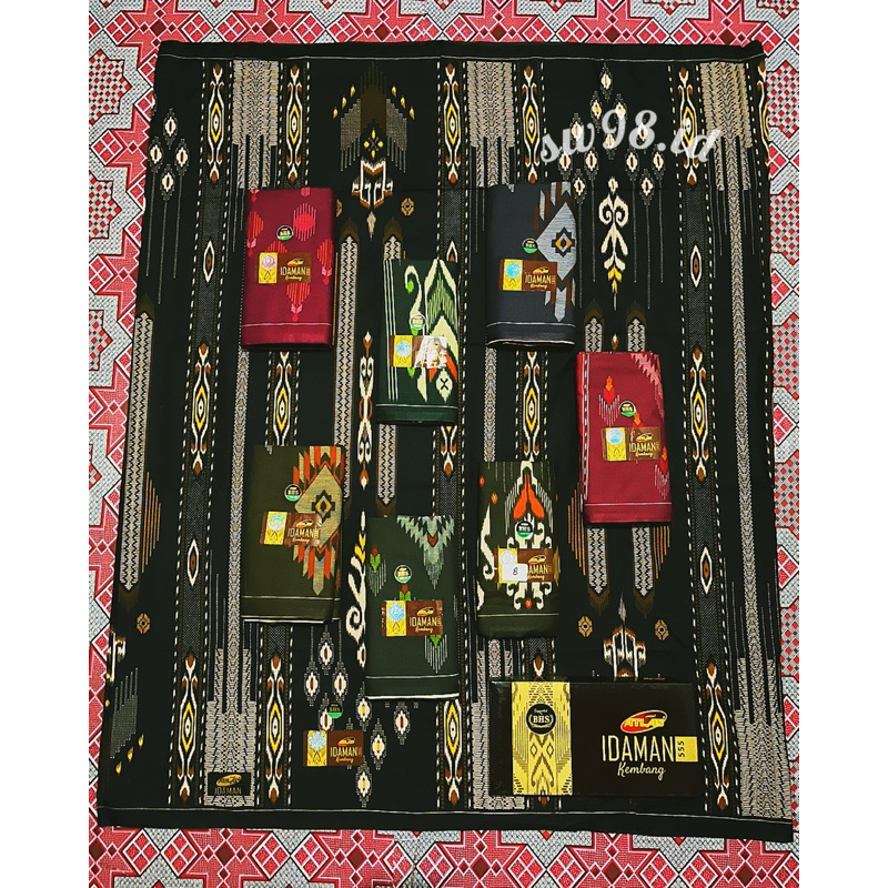 SARUNG ATLAS IDAMAN KEMBANG MOTIF BHS ORIGINAL