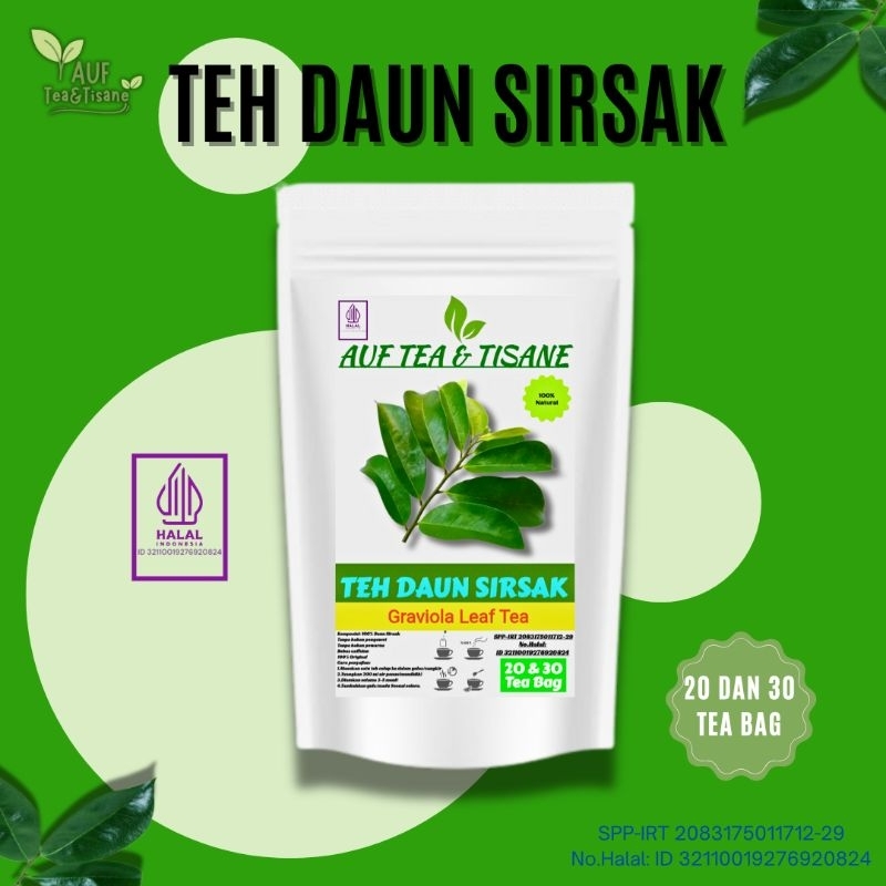 

AUF Tea & Tisane Teh Daun Sirsak | Graviola Leaf Tea,Isi 20 Dan 30 Tea Bag (Teh Celup)