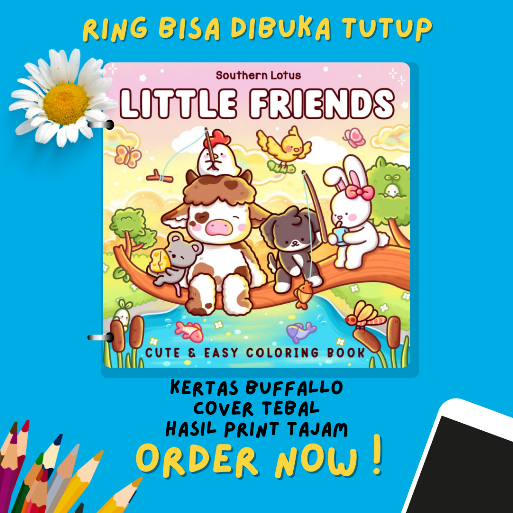 

UNOFFICIAL!! Buku Mewarnai Anak dan Dewasa- Little Friends book for adults and kids 51 halaman