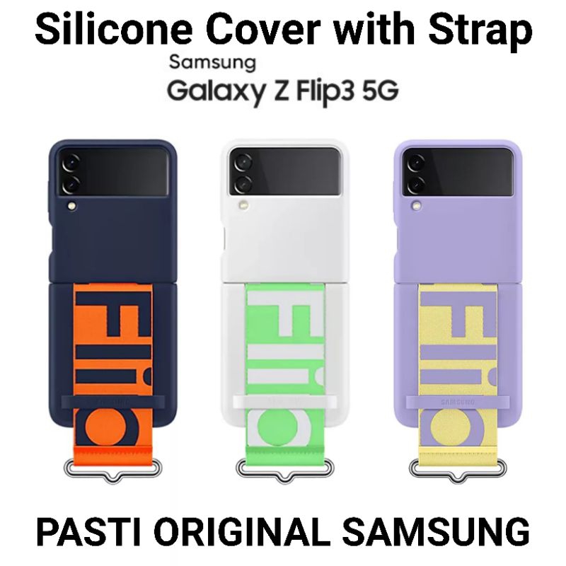 Samsung Galaxy Z Flip 3 Casing Original Silicone Strap Cover Flip3 Case