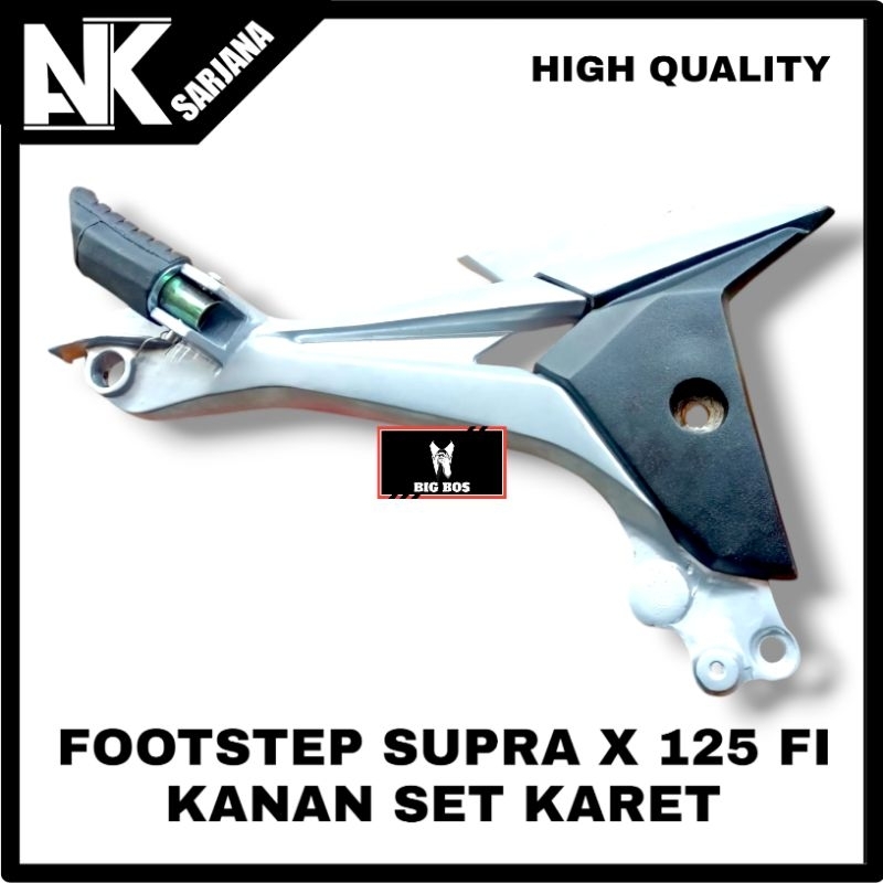 FOOTSTEP FUSTEP BOSTEP POSTEB PIJAKAN KAKI BELAKANG SUPRA X 125 FI INJEKSI KANAN SET KARET