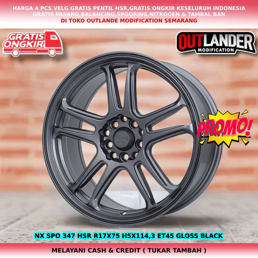 Velg Mobil Ring 17 Innova Alphard Rush Terios Xpander HSR NX SPO R17 Grey / Velg Mobil Rush R17