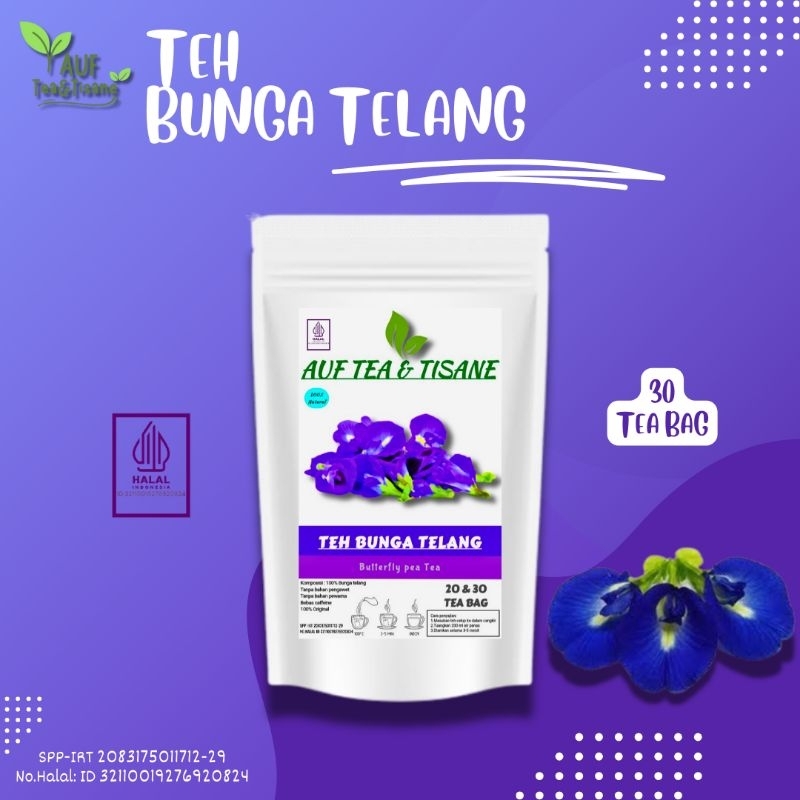 

TEH BUNGA TELANG/TEA BUTTERFLY PEA FLOWER ISI 30 TEA BAG(TEH CELUP)