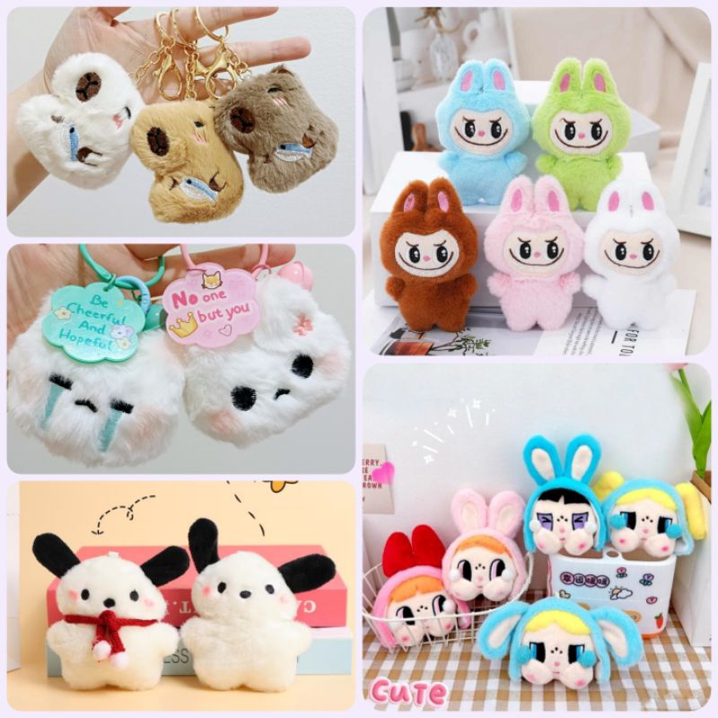 Bag Charm Gantungan Tas Kunci Ganci Capybara Kucing Kelinci Penguin Labubu Crybaby Sanrio Cinnamorol