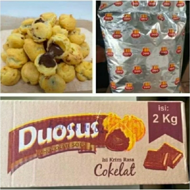 

Duosoes chocolate soes 2kg / Duo soes coklat 2kg- kue kering coklat 2kg