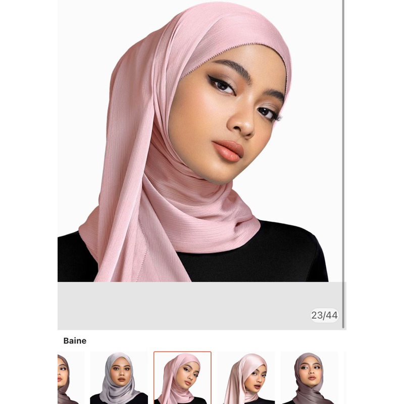 Lafiye Premium Textured Silk Scarf Pashmina warna Dusty Pink (NEW with tag)
