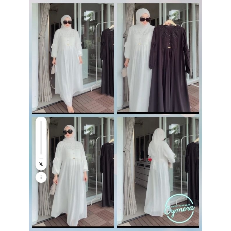 #Gamis ceruty import dress Kombi renda di dada#DRESS BUNGAN KOMBINASI KNIT PULL KANCING IMPORT #GAMI