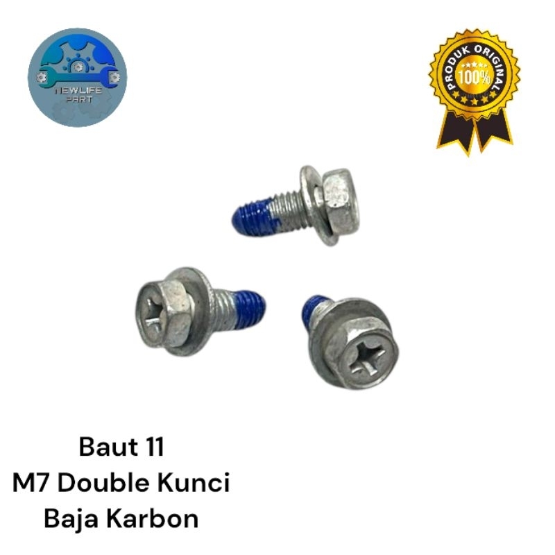 Baut 11 M7x15 Double Kunci Ring Paten 1,5cm
