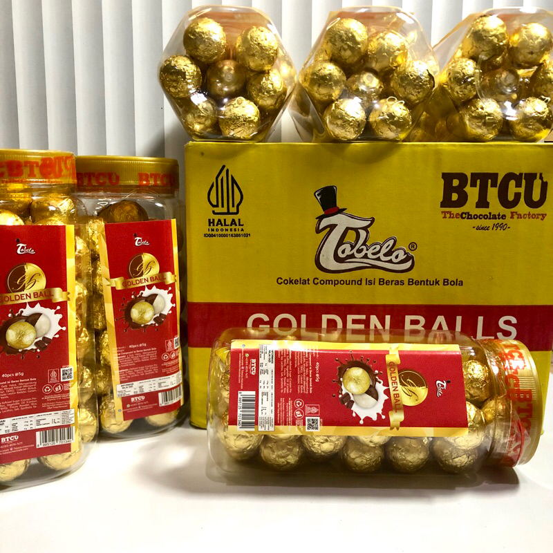 

Cokelat Tobelo Golden Balls (1 dus isi 6 toples)