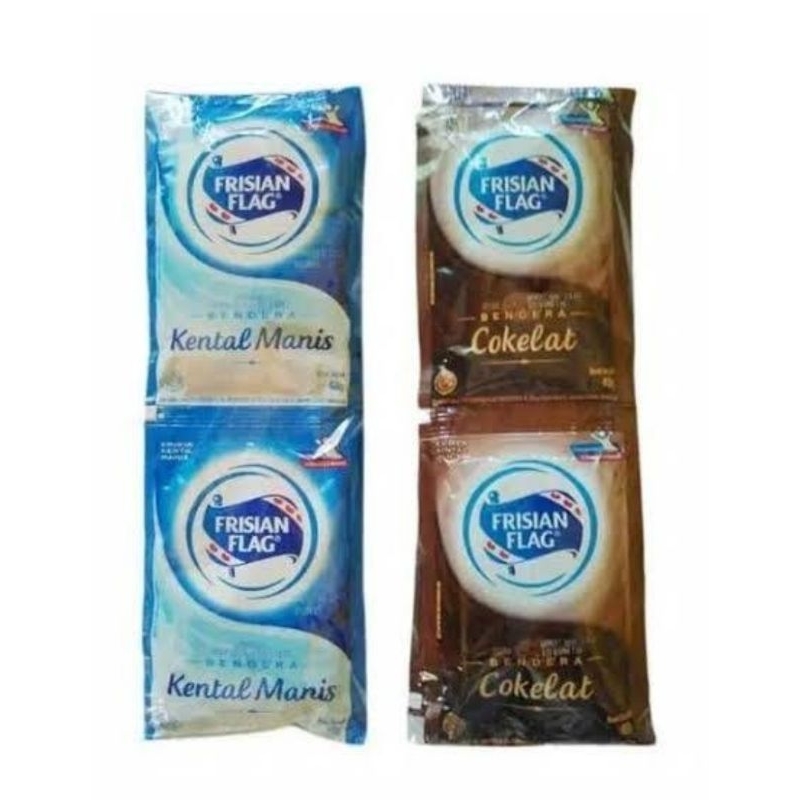 

Susu saset Frisian Flag Kental Manis dan Coklat 1renceng