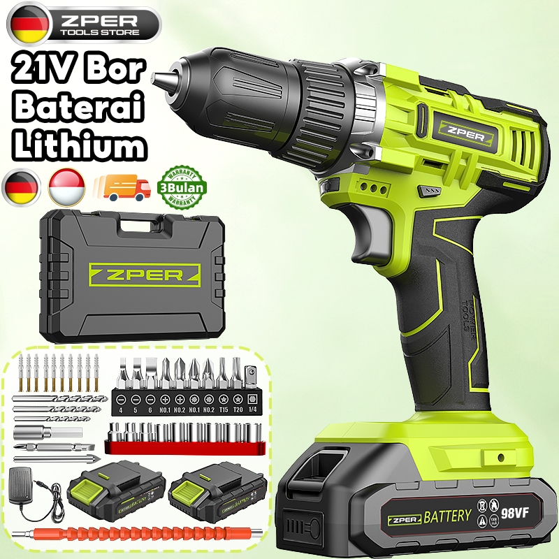 ZPER Mesin Bor Listrik Bor Baterai Cordless Cas Tangan Murah Berkualitas Bor Tanpa Kabel terlaris