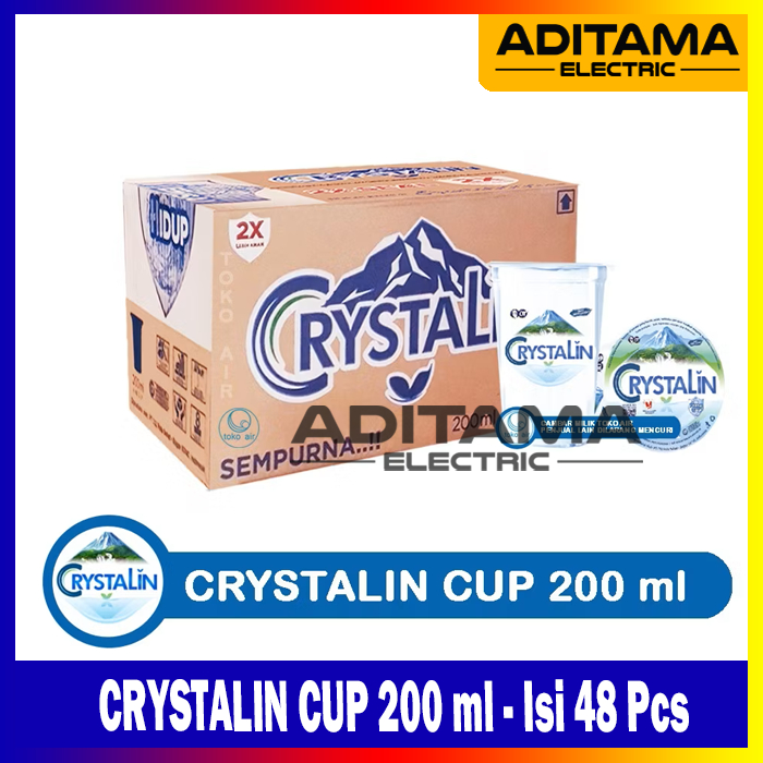 

CRYSTALLINE CRYSTALIN AIR MINERAL ALAMI PEGUNUNGAN PH8 CUP 200ML X 48 PCS