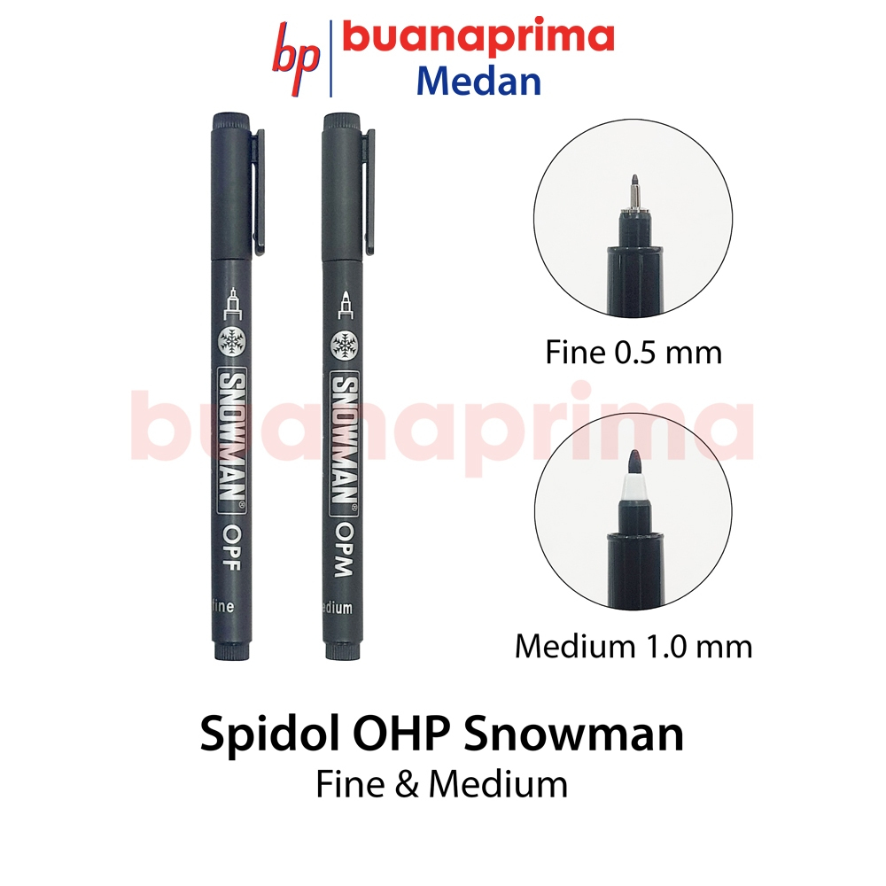 

Spidol PEN OHP SNOWMAN Per Pcs Bisa Ditulis Pada Plastik OPF OPM Permanent Hitam Eceran