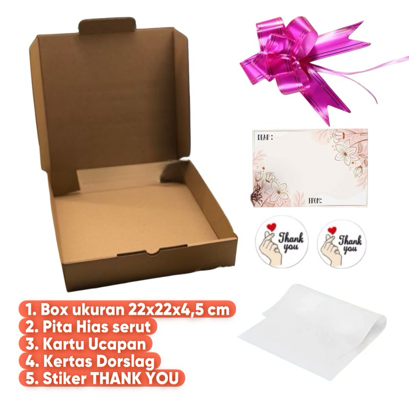 

NF- Box Hampers Kotak Kado Pita dan Kartu Ucapan