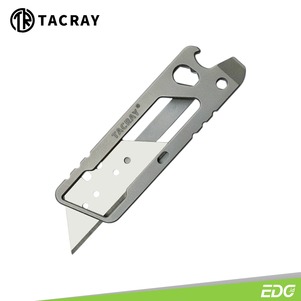 

Cutter Tacray Utility Knife Titanium Retractable Replaceable Blade Perkakas Alat Pisau Potong Survival Camping Tools TR-MGD-2201