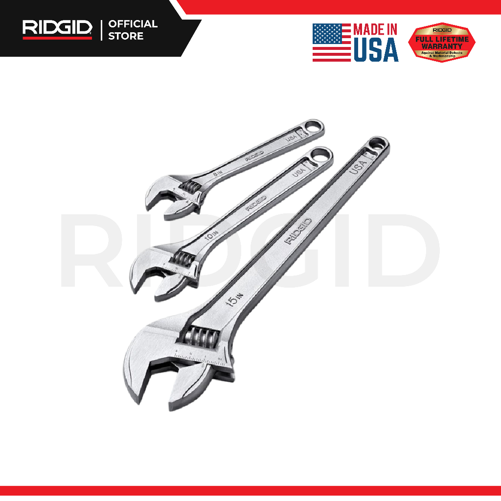 RIDGID Adjustable Wrench 8" 86907- Adjustable Wrench Kunci Inggris