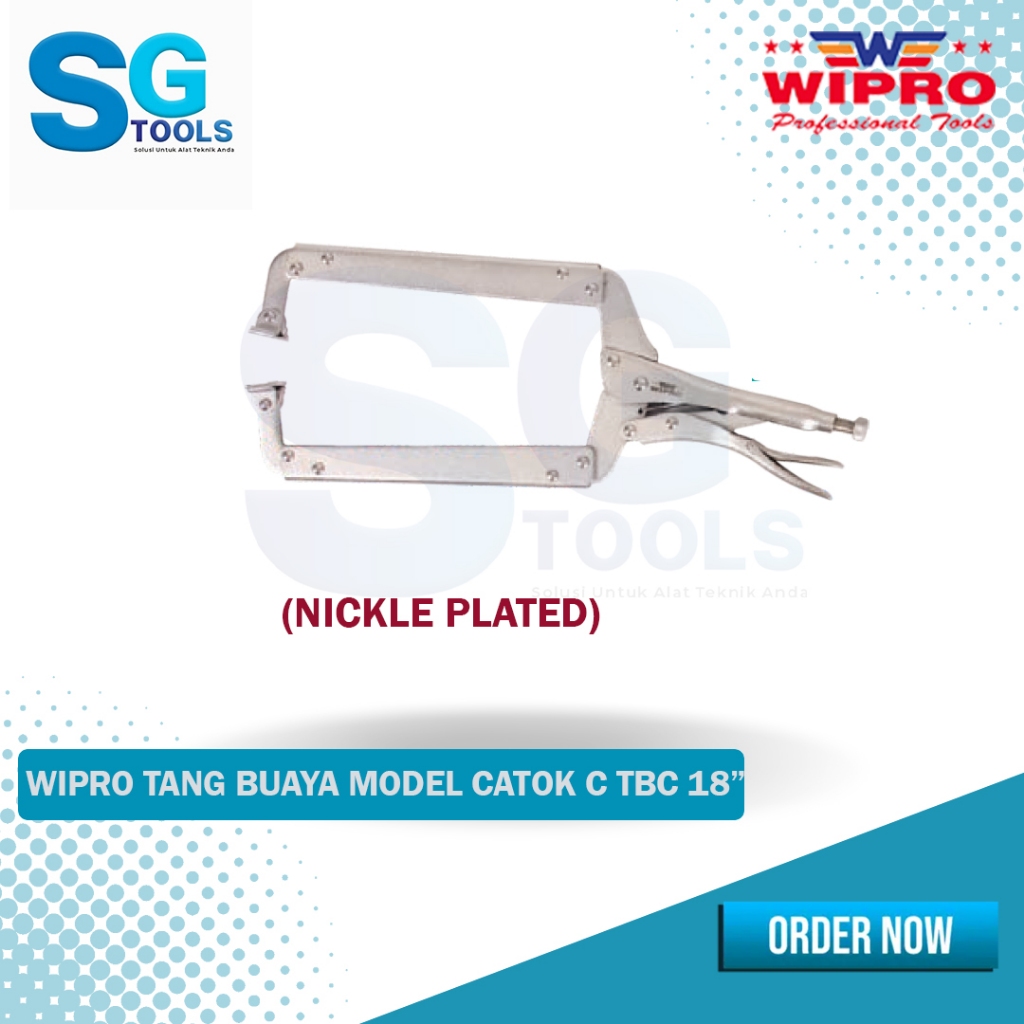 Wipro Tang Buaya Model Catok 18" - Tang Buaya Klem C - Tang Jepit Model Catok Klem C Ukuran 18"