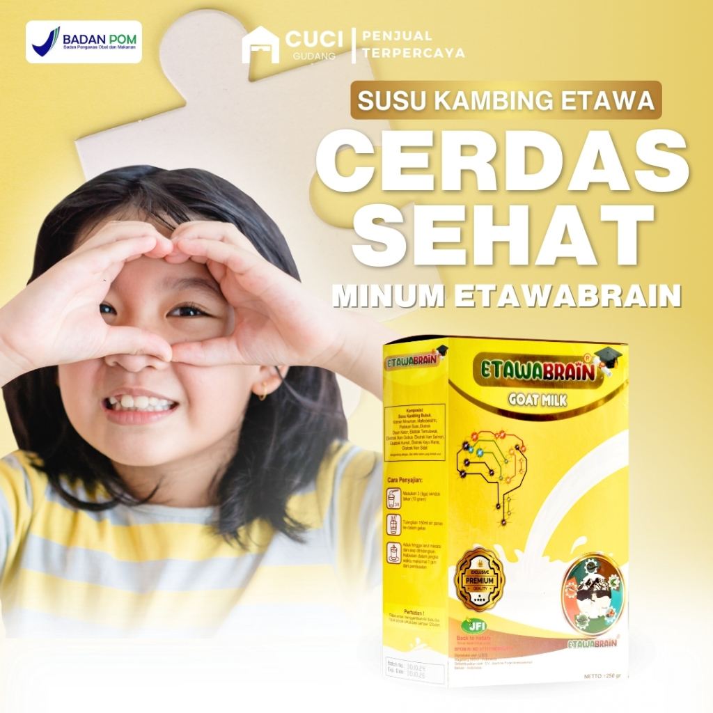 

Vitamin Otak Anak Cerdas Daya Ingat Susu Etawa Original 100% Asli Penambah Nafsu Makan Etawabrain