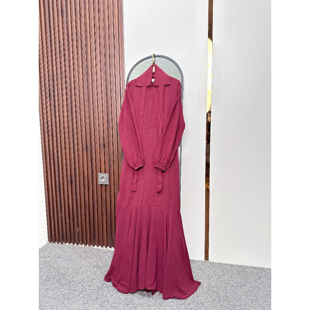 ALUNA DRESS CRINKLE AIRFLOW GAUN KONDANGAN BAJU GAMIS WANITA DRESS DUYUNG ELEGANT GAMIS BUSUI FRIEND
