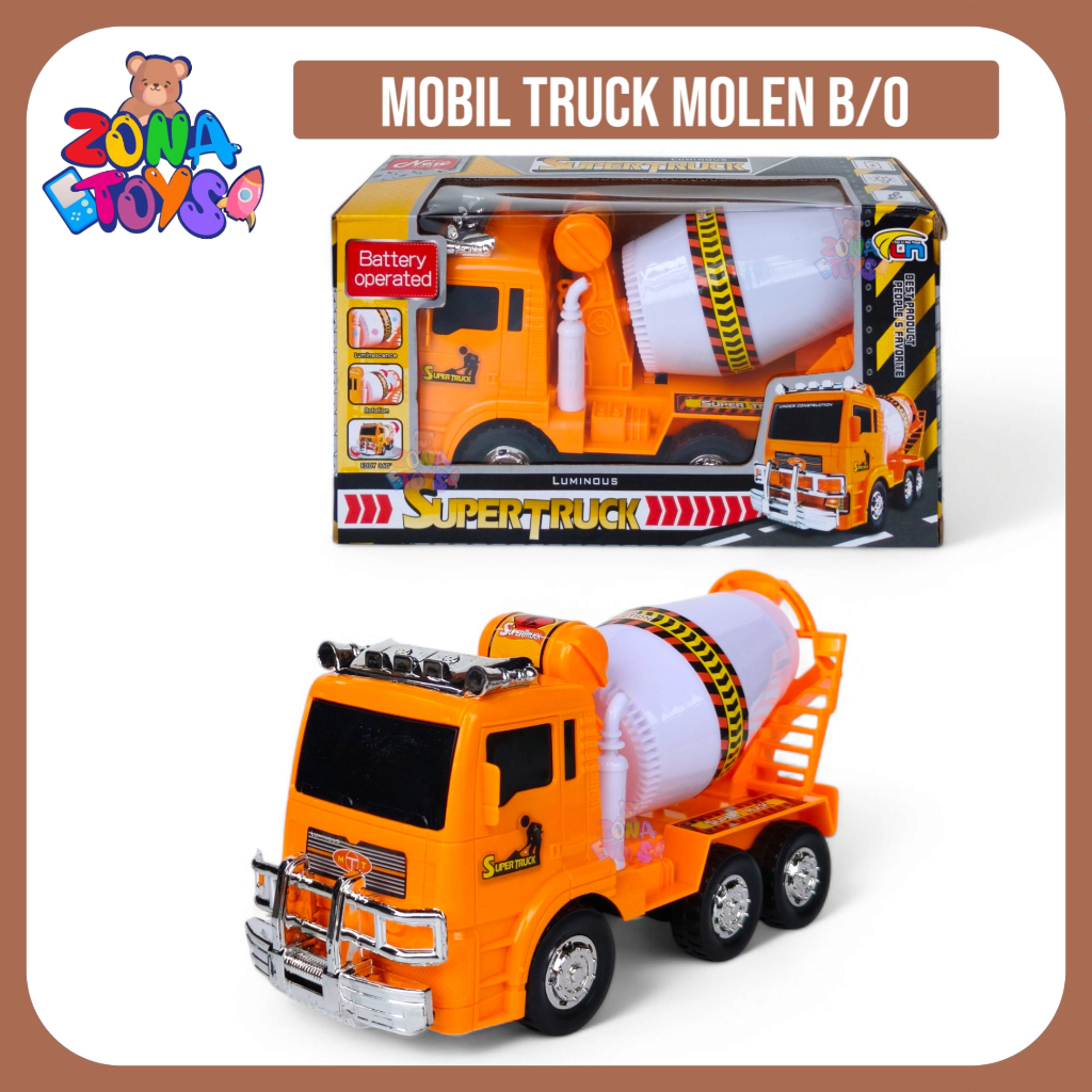 Mainan Mobil Truk Molen Mobil Konstruksi Mixer Supertruck Ada Musik Dan Lampu