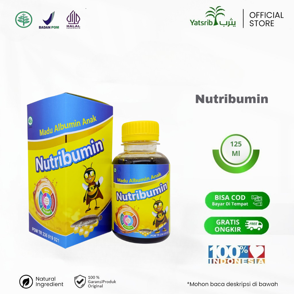 NUTRIBUMIN - Madu Anak Albumin Plus Pegagan Untuk Kesehatan Dan Nutrisi Tumbuh Kembang Anak -125 Ml