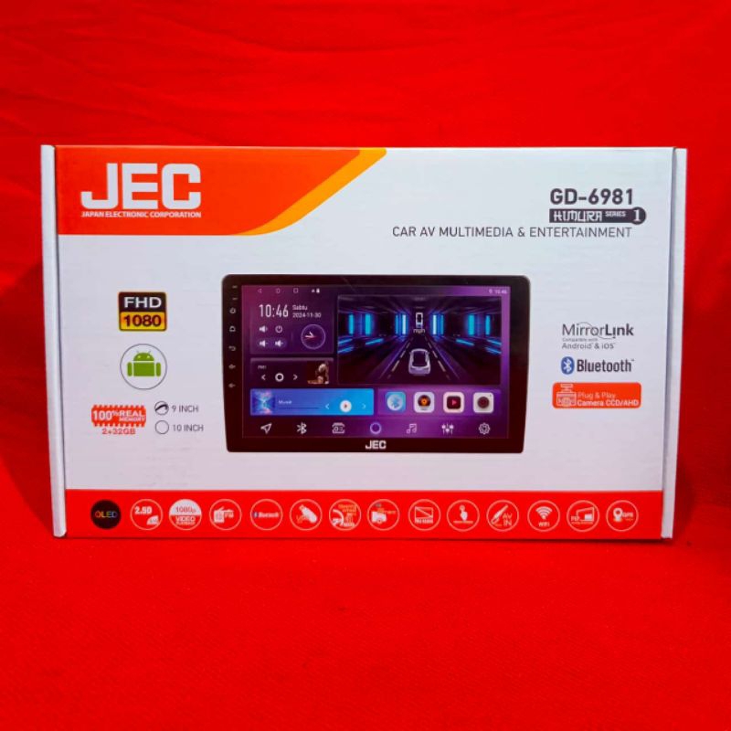 JEC GD 6981 - 9 INCH HEAD UNIT ANDROID JEC RAM2/32 GB ORIGINAL
